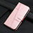 Custodia Portafoglio In Pelle Cover con Supporto Y04X per Motorola Moto E22 Oro Rosa