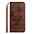 Custodia Portafoglio In Pelle Cover con Supporto Y05B per Samsung Galaxy A02s Marrone