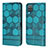 Custodia Portafoglio In Pelle Cover con Supporto Y05B per Samsung Galaxy F12 Ciano