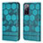 Custodia Portafoglio In Pelle Cover con Supporto Y05B per Samsung Galaxy S20 FE 4G Ciano