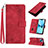 Custodia Portafoglio In Pelle Cover con Supporto Y06B per Apple iPhone 14 Plus Rosso