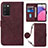 Custodia Portafoglio In Pelle Cover con Supporto Y07B per Samsung Galaxy A02s Rosso Rosa