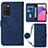 Custodia Portafoglio In Pelle Cover con Supporto Y07B per Samsung Galaxy A03s Blu