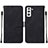 Custodia Portafoglio In Pelle Cover con Supporto Y07B per Samsung Galaxy S22 Plus 5G Nero