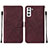 Custodia Portafoglio In Pelle Cover con Supporto Y07B per Samsung Galaxy S22 Plus 5G Rosso