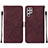 Custodia Portafoglio In Pelle Cover con Supporto Y07B per Samsung Galaxy S23 Ultra 5G Rosso