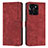 Custodia Portafoglio In Pelle Cover con Supporto Y07X per Huawei Honor X6a Rosso