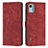 Custodia Portafoglio In Pelle Cover con Supporto Y07X per Nokia C12 Plus Rosso