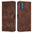 Custodia Portafoglio In Pelle Cover con Supporto Y07X per Nokia C300 Marrone