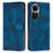 Custodia Portafoglio In Pelle Cover con Supporto Y07X per Oppo Reno10 5G Blu