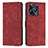 Custodia Portafoglio In Pelle Cover con Supporto Y07X per Realme C51 Rosso