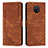 Custodia Portafoglio In Pelle Cover con Supporto Y08X per Nokia G10 Marrone