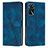 Custodia Portafoglio In Pelle Cover con Supporto Y08X per Oppo A16s Blu