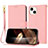 Custodia Portafoglio In Pelle Cover con Supporto Y09X per Apple iPhone 14 Plus Oro Rosa