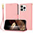 Custodia Portafoglio In Pelle Cover con Supporto Y09X per Apple iPhone 15 Pro Max Oro Rosa