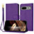 Custodia Portafoglio In Pelle Cover con Supporto Y09X per Google Pixel 7 5G Viola