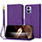 Custodia Portafoglio In Pelle Cover con Supporto Y09X per Motorola Moto Edge 30 Lite 5G Viola