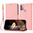 Custodia Portafoglio In Pelle Cover con Supporto Y09X per Motorola Moto G10 Power Oro Rosa