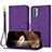 Custodia Portafoglio In Pelle Cover con Supporto Y09X per Nokia G22 Viola