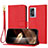 Custodia Portafoglio In Pelle Cover con Supporto Y09X per Oppo A77 5G Rosso
