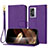 Custodia Portafoglio In Pelle Cover con Supporto Y09X per Oppo A77 5G Viola