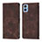 Custodia Portafoglio In Pelle Cover con Supporto YB1 per Motorola Moto E22 Marrone