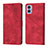 Custodia Portafoglio In Pelle Cover con Supporto YB1 per Motorola Moto E22 Rosso