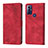 Custodia Portafoglio In Pelle Cover con Supporto YB1 per Motorola Moto G Play Gen 2 Rosso