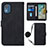 Custodia Portafoglio In Pelle Cover con Supporto YB1 per Nokia C02 Nero