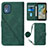 Custodia Portafoglio In Pelle Cover con Supporto YB1 per Nokia C02 Verde