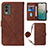 Custodia Portafoglio In Pelle Cover con Supporto YB1 per Nokia C210 Marrone