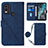 Custodia Portafoglio In Pelle Cover con Supporto YB1 per Nokia C22 Blu