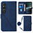 Custodia Portafoglio In Pelle Cover con Supporto YB1 per Sony Xperia 1 V Blu