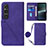 Custodia Portafoglio In Pelle Cover con Supporto YB1 per Sony Xperia 1 V Viola