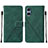 Custodia Portafoglio In Pelle Cover con Supporto YB1 per Sony Xperia 5 V Verde
