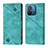 Custodia Portafoglio In Pelle Cover con Supporto YB1 per Xiaomi Redmi 12C 4G Verde