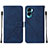 Custodia Portafoglio In Pelle Cover con Supporto YB2 per Huawei Honor 90 Lite 5G Blu