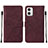 Custodia Portafoglio In Pelle Cover con Supporto YB2 per Motorola Moto G73 5G Rosso