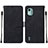 Custodia Portafoglio In Pelle Cover con Supporto YB2 per Nokia C12 Nero