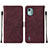 Custodia Portafoglio In Pelle Cover con Supporto YB2 per Nokia C12 Plus Rosso