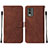 Custodia Portafoglio In Pelle Cover con Supporto YB2 per Nokia C32 Marrone