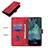 Custodia Portafoglio In Pelle Cover con Supporto YB2 per Nokia G11