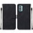 Custodia Portafoglio In Pelle Cover con Supporto YB2 per Nokia G22 Nero