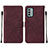 Custodia Portafoglio In Pelle Cover con Supporto YB2 per Nokia G22 Rosso