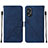 Custodia Portafoglio In Pelle Cover con Supporto YB2 per Oppo A18 Blu