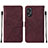 Custodia Portafoglio In Pelle Cover con Supporto YB2 per Oppo A18 Rosso