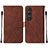 Custodia Portafoglio In Pelle Cover con Supporto YB2 per Sony Xperia 1 V