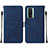 Custodia Portafoglio In Pelle Cover con Supporto YB2 per Xiaomi Redmi K60 5G Blu