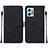 Custodia Portafoglio In Pelle Cover con Supporto YB2 per Xiaomi Redmi Note 12 4G Nero