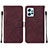 Custodia Portafoglio In Pelle Cover con Supporto YB2 per Xiaomi Redmi Note 12 4G Rosso